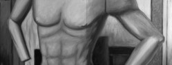 Brust, Arme, Bauch, Öl/Karton, 80 x 30 cm, 2010