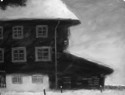 Dach, Schnee, Fenster, Öl/Karton, 40 x 30 cm, 2010