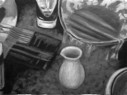 Glas, Folie, Vase, Öl/Karton, 32 x 24 cm, 2008