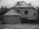 Haus, Fenster, Baum, Öl/Karton, 32 x 24 cm, 2008